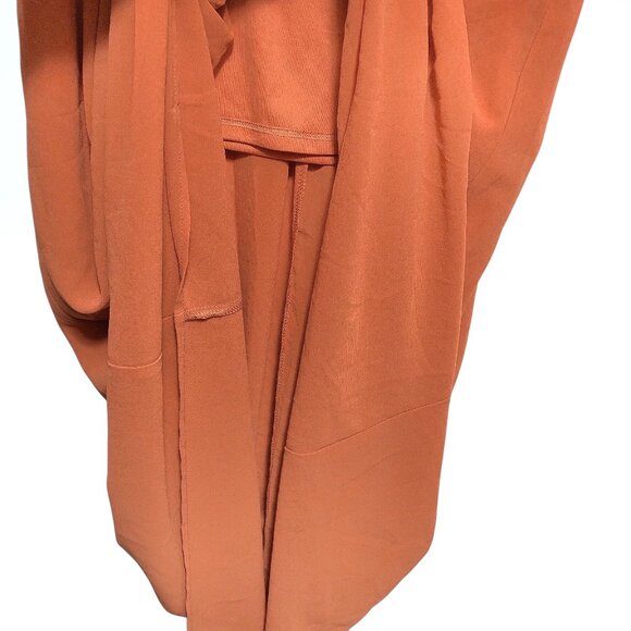 NWT Forever 21 Solid Dark Orange Flowy Maxi Skirt Small - Picture 4 of 7